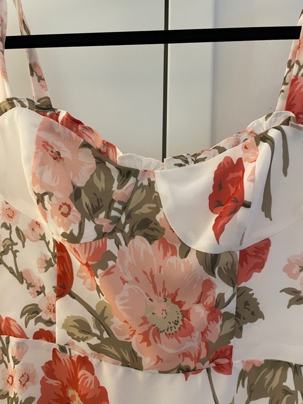 Stunning Reformation Nikita cream and pink floral dress 6 Like New - Picture 5 of 11